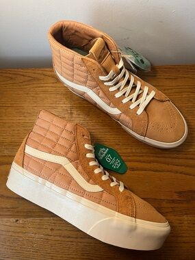 NWT VANS Sneakers Sk8-Hi Reissue Platform LX Joe Freshgoods Camel Brown Size 12